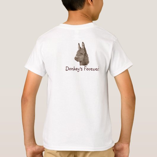 afbeelding van zeer schattige ezel voor kinderen t-shirt (Achterkant)