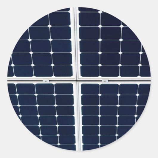 Afbeelding van zonnepanelen grappig ronde sticker (Voorkant)