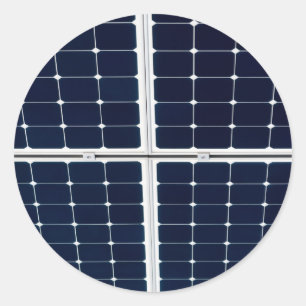 Afbeelding van zonnepanelen grappig ronde sticker