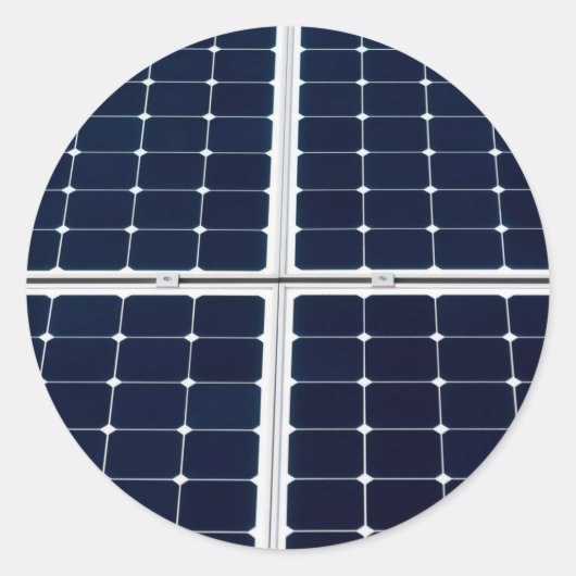 Afbeelding van zonnepanelen grappig ronde sticker (Voorkant)