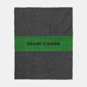 Afbeelding van zwart en groen  leder fleece deken (Voorkant)