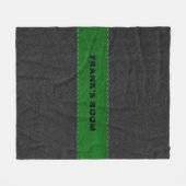 Afbeelding van zwart en groen  leder fleece deken (Voorkant (Horizontaal))