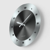 Afbeelding van zwart en zilver en metalen roestvri grote klok (Hoek)