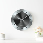 Afbeelding van zwart en zilver en metalen roestvri grote klok (Huis)