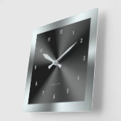 Afbeelding van zwart en zilver en metallisch roest vierkante klok (Hoek)