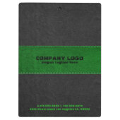Afbeelding van zwart & groen  lederen strepen klembord (Achterkant)