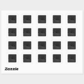 Afbeelding van zwart hout. vierkante sticker (Vel)