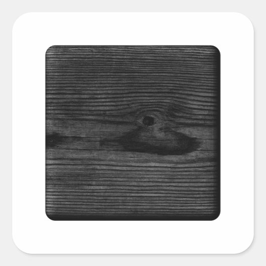 Afbeelding van zwart hout. vierkante sticker (Voorkant)