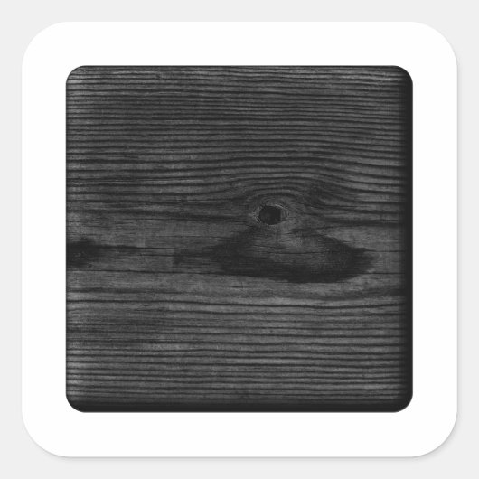 Afbeelding van zwart hout. vierkante sticker (Voorkant)