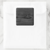 Afbeelding van zwart hout. vierkante sticker (Tas)