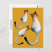 Afbeelding van zwarte en bruine katten briefkaart (Voorkant / Achterkant)