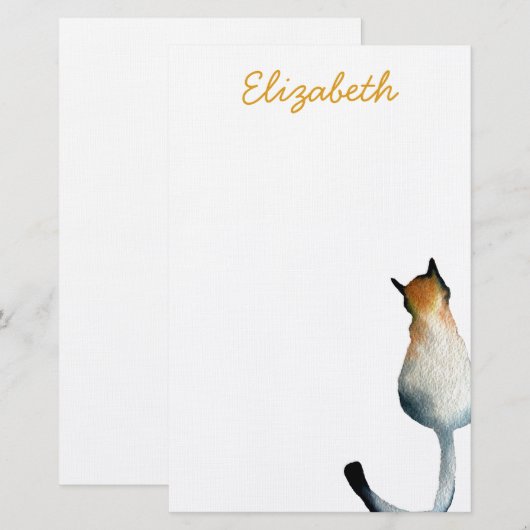 Afbeelding van zwarte en bruine katten briefpapier (Voorkant / Achterkant)