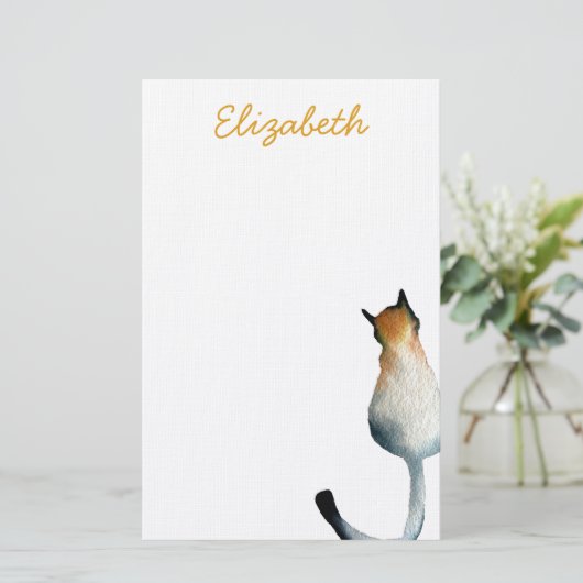 Afbeelding van zwarte en bruine katten briefpapier (Staand voorkant)