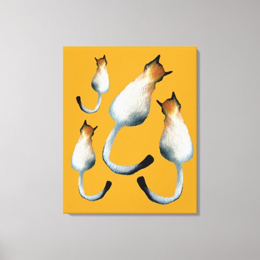 Afbeelding van zwarte en bruine katten canvas afdruk (Voorkant)
