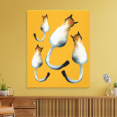 Afbeelding van zwarte en bruine katten canvas afdruk (Insitu (Woonkamer))