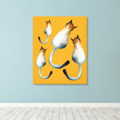 Afbeelding van zwarte en bruine katten canvas afdruk (Insitu (Houten vloer))