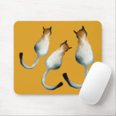 Afbeelding van zwarte en bruine katten muismat (Met muis)