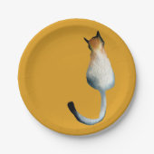 Afbeelding van zwarte en bruine katten papieren bordje (Voorkant)