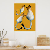 Afbeelding van zwarte en bruine katten poster (Keuken)