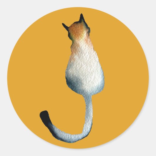 Afbeelding van zwarte en bruine katten ronde sticker (Voorkant)