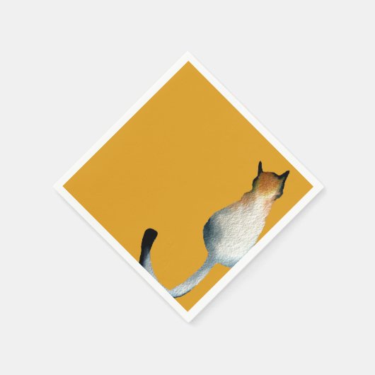 Afbeelding van zwarte en bruine katten servet (Hoek)