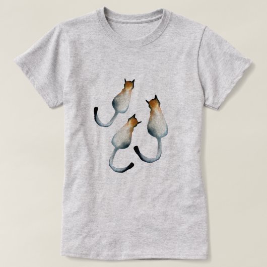Afbeelding van zwarte en bruine katten t-shirt (Design voorkant)