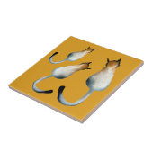 Afbeelding van zwarte en bruine katten tegeltje (Zijkant)