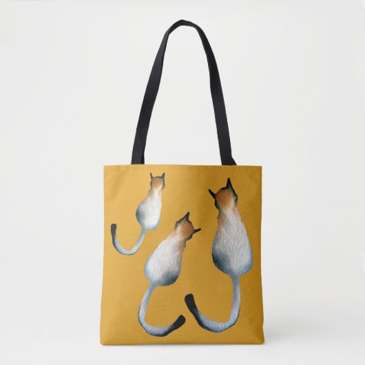 Afbeelding van zwarte en bruine katten tote bag (Voorkant)
