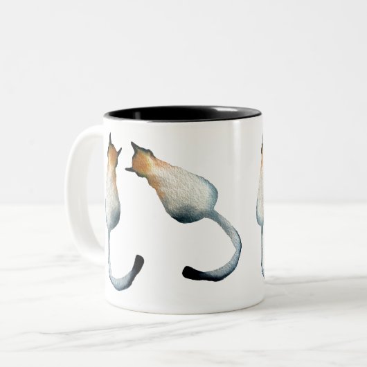 Afbeelding van zwarte en bruine katten tweekleurige koffiemok (Voorkant links)