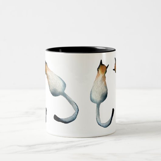 Afbeelding van zwarte en bruine katten tweekleurige koffiemok (Center)