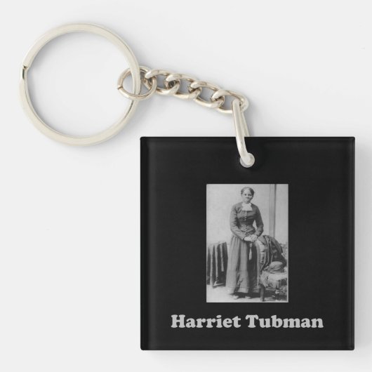 Afbeelding van zwarte en witte Harriet Tubman Sleutelhanger (Voorkant)