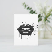 Afbeelding van zwarte en witte mode glamour briefkaart (Staand voorkant)