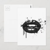 Afbeelding van zwarte en witte mode glamour briefkaart (Voorkant / Achterkant)