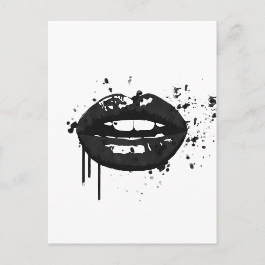 Afbeelding van zwarte en witte mode glamour briefkaart (Voorkant)