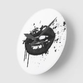 Afbeelding van zwarte en witte mode glamour ronde klok (Hoek)