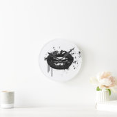 Afbeelding van zwarte en witte mode glamour ronde klok (Huis)