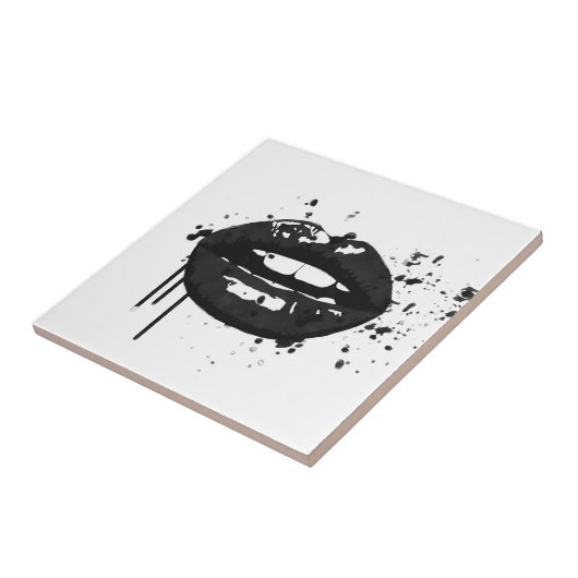 Afbeelding van zwarte en witte mode glamour tegeltje (Zijkant)