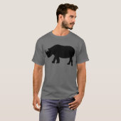 afbeelding van zwarte rhino rhinoceros t-shirt (Voorkant volledig)