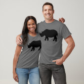 afbeelding van zwarte rhino rhinoceros t-shirt (Unisex)