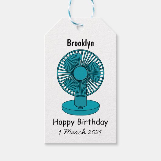 Afbeelding ventilatorcartoon cadeaulabel (Voorkant)