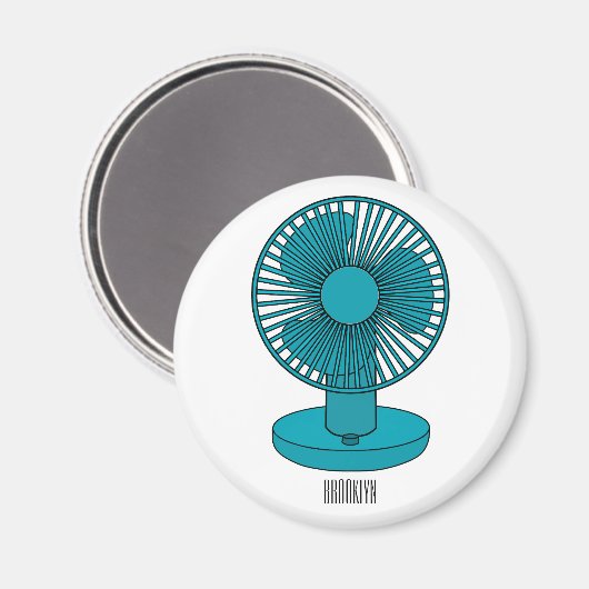 Afbeelding ventilatorcartoon magneet (Voorkant / Achterkant)