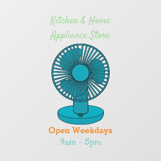 Afbeelding ventilatorcartoon raamsticker (Vel)