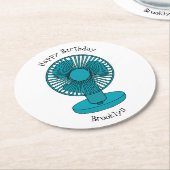Afbeelding ventilatorcartoon ronde kartonnen onderzetter (Gebogen)