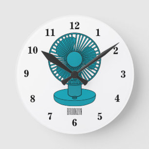 Afbeelding ventilatorcartoon ronde klok