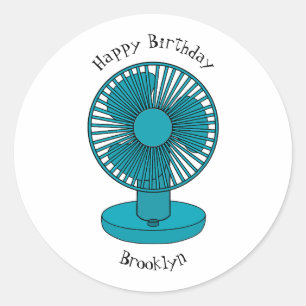 Afbeelding ventilatorcartoon ronde sticker
