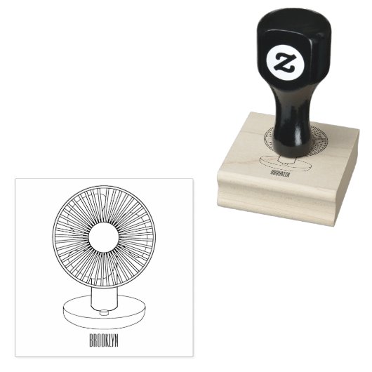 Afbeelding ventilatorcartoon rubberstempel (Gestempeld)
