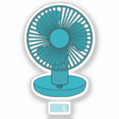 Afbeelding ventilatorcartoon sticker (Voorkant)