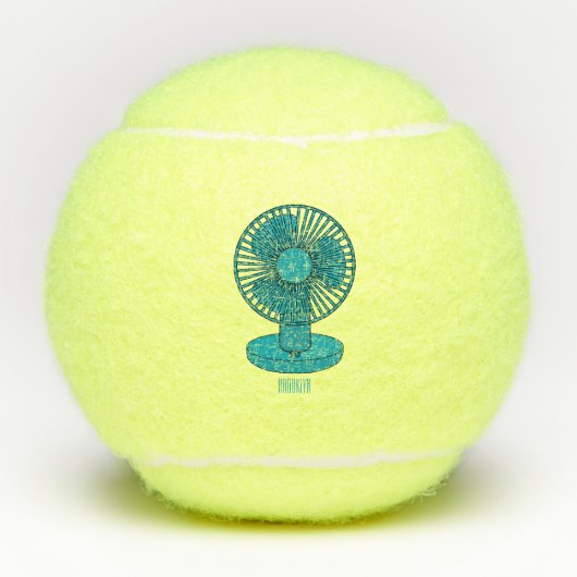 Afbeelding ventilatorcartoon tennisballen (Voorkant)
