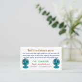 Afbeelding ventilatorcartoon visitekaartje (Staand voorkant)