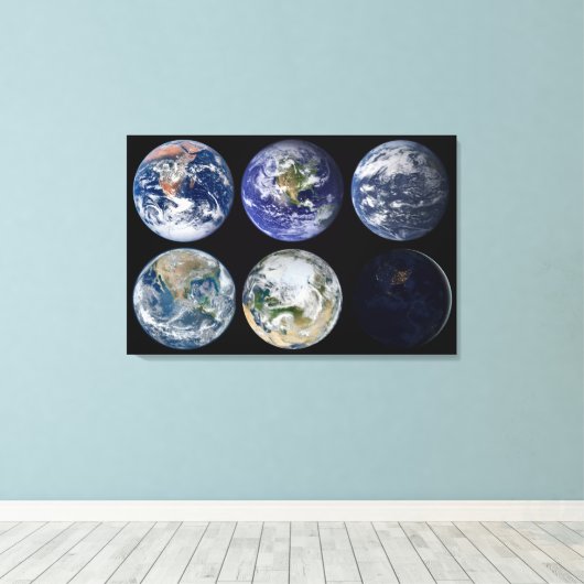 Afbeelding vergelijking van iconische Uitzichten v Canvas Afdruk (Insitu (Houten vloer))